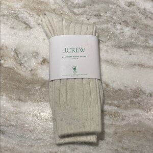J. Crew Womens OS Cashmere Blend Socks - Off-White